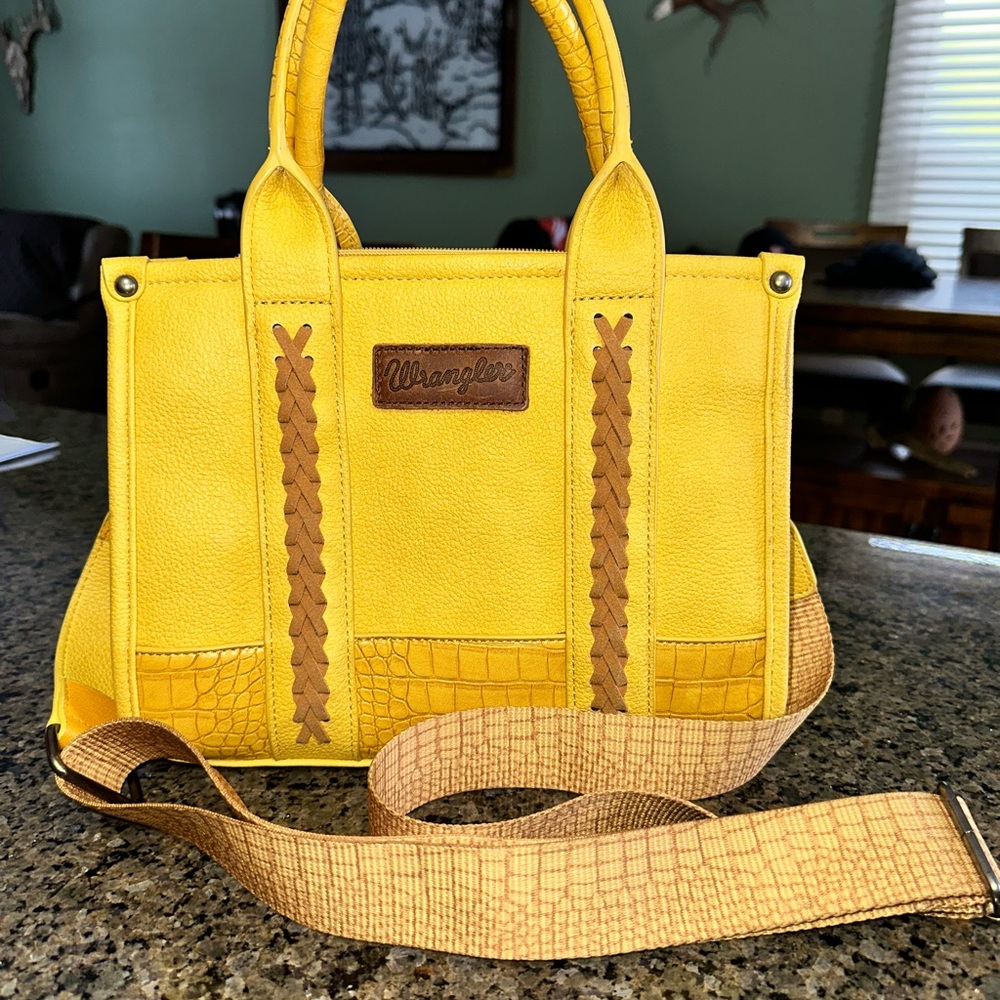 Wrangler Vibrant Yellow and Tan Satchel